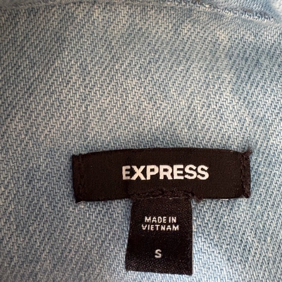 Express Light Blue Shirt Jacket - Picture 3 of 3